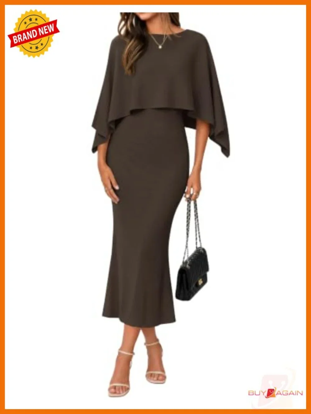 2 Piece Knit Sweater Dress & Poncho Cape Set Bodycon Midi Fall Winter Outfit